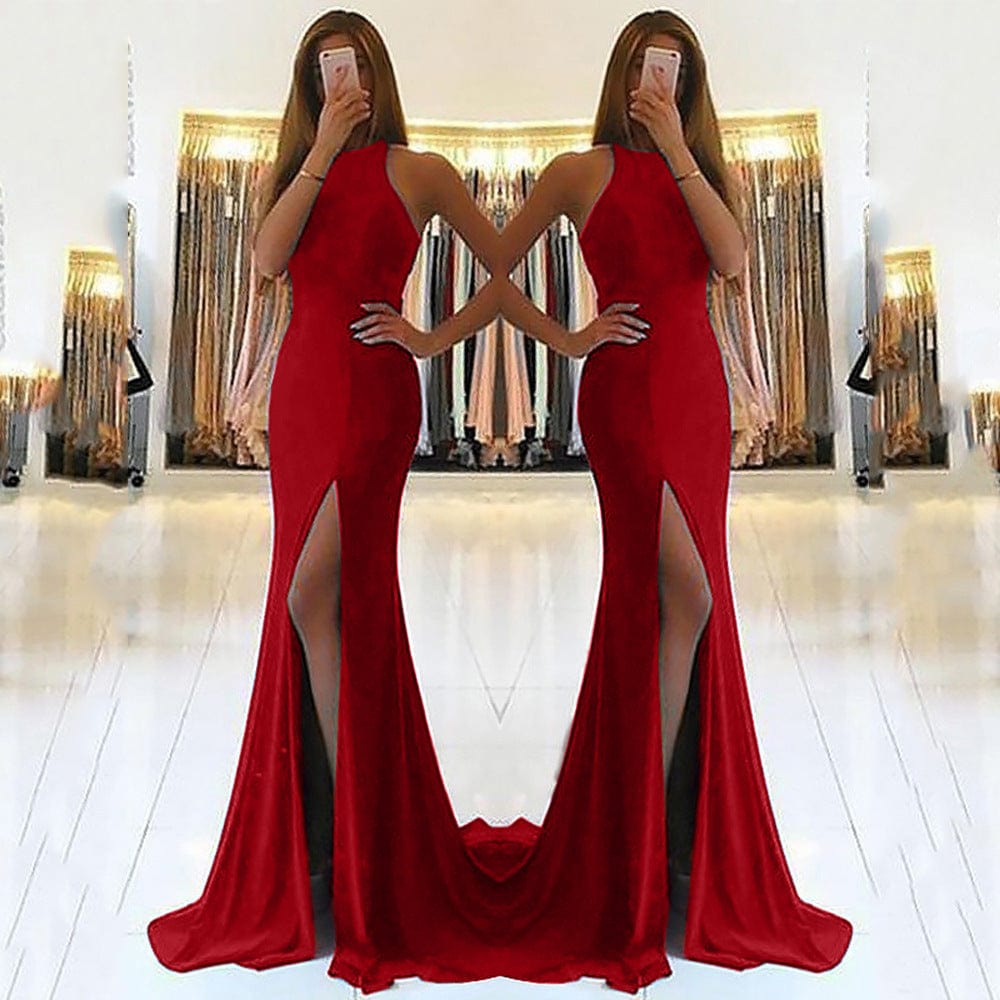 Teonclothingshop Red / L Long Ladies' Dresses Evening Dresses