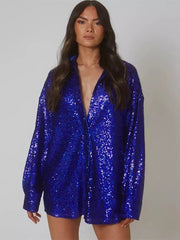 Teonclothingshop Long-sleeved blouses with sequins
