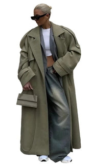 Teonclothingshop Long wool lapel coat