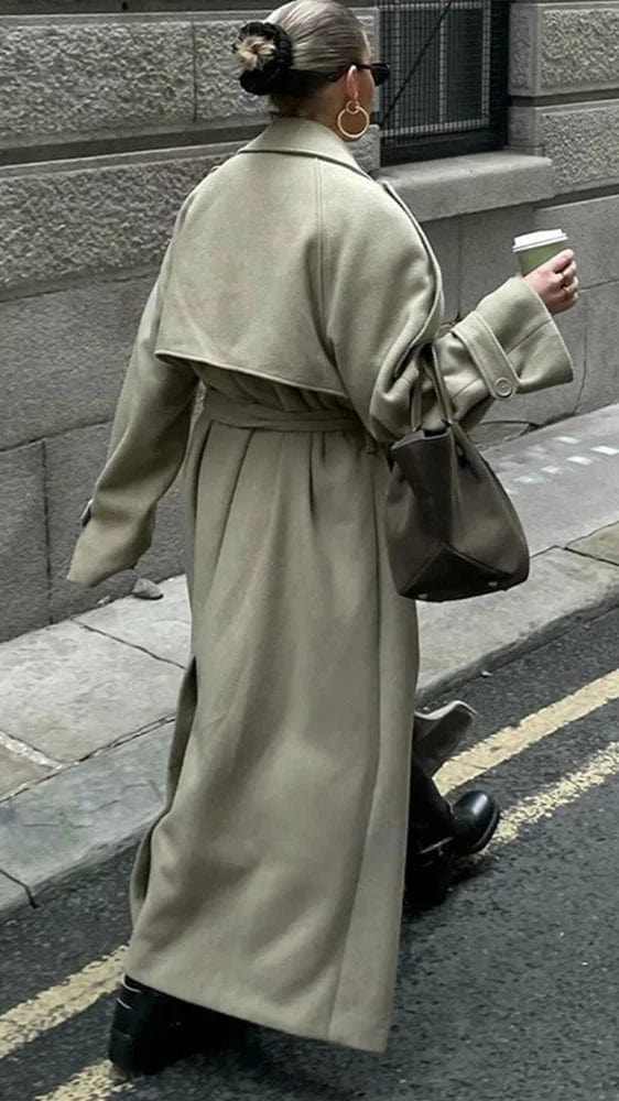 Teonclothingshop Long wool lapel coat