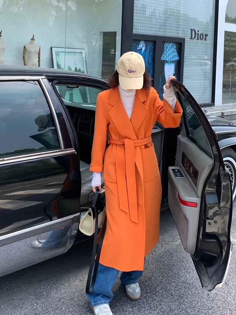 Teonclothingshop orange / S Luxury Handmade Wool Coats: Winter Edition