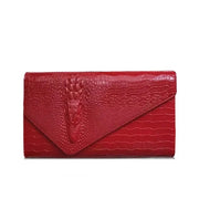 Teonclothingshop red Luxury women's leather bags with a chain over the shoulder