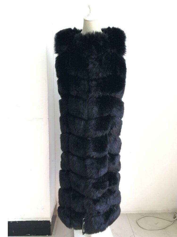 Teonclothingshop Luxury women's X-long faux fur vest