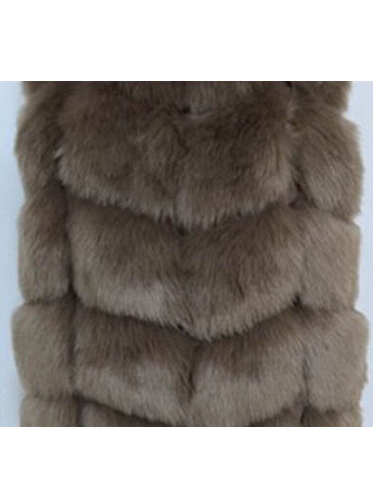 Teonclothingshop Luxury women's X-long faux fur vest