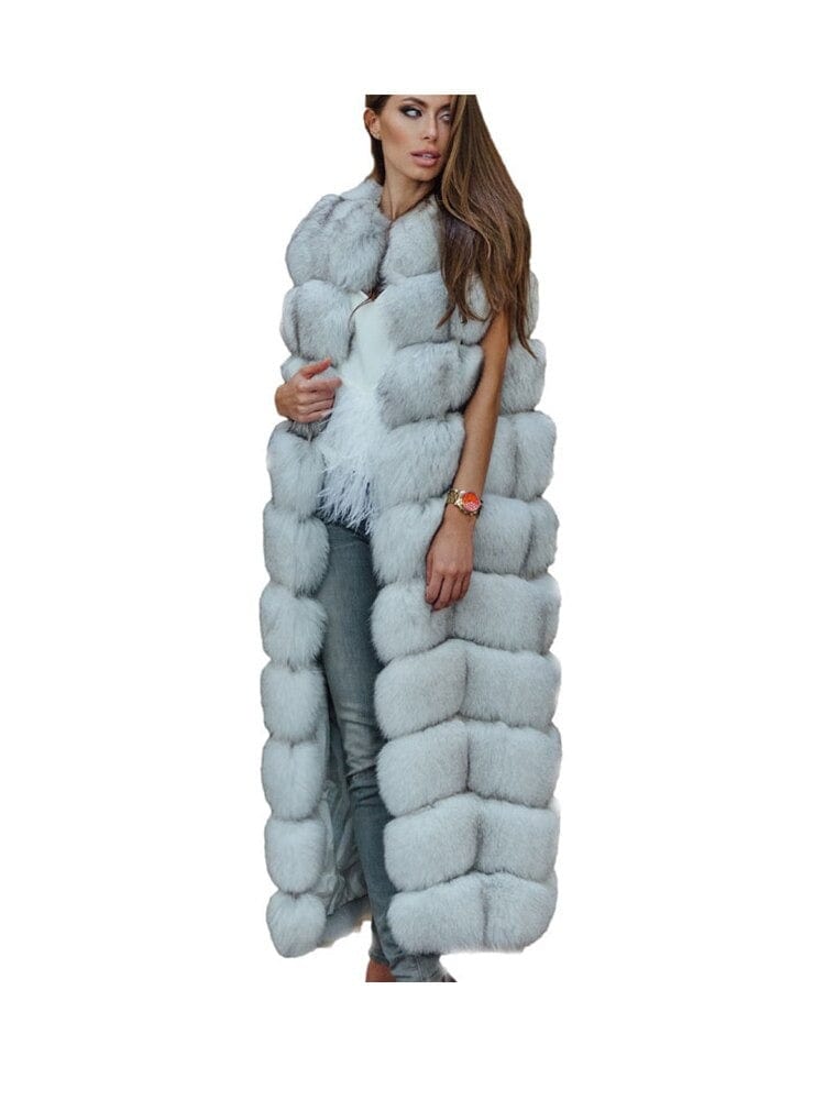 Teonclothingshop Luxury women's X-long faux fur vest