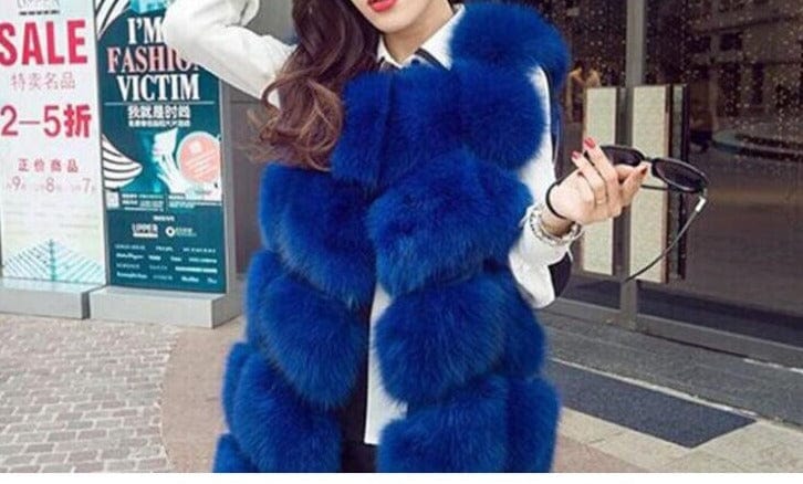 Teonclothingshop Luxury women's X-long faux fur vest