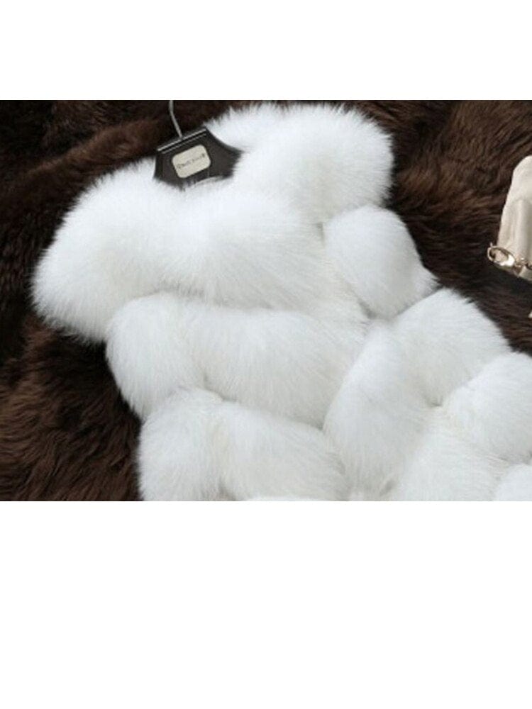 Teonclothingshop Luxury women's X-long faux fur vest