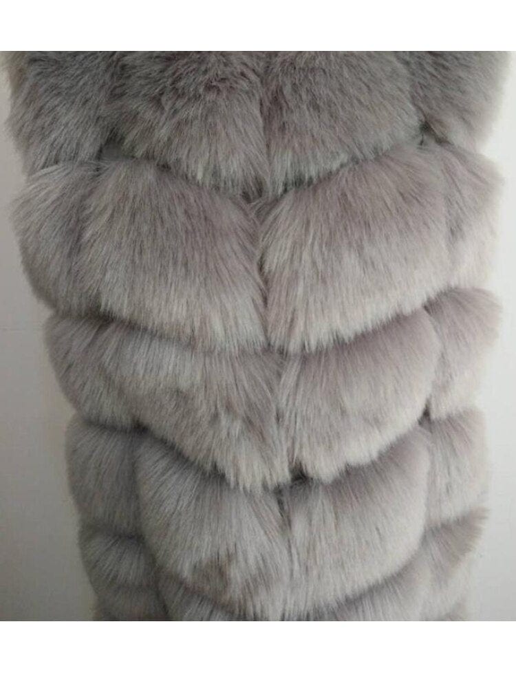 Teonclothingshop Luxury women's X-long faux fur vest