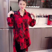 Teonclothingshop 5 / M(40-47.5kg) Mid-Length Blouse With Print Spring New Loose Top