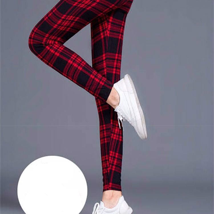 Teonclothingshop Milk silk check leggings