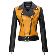 Teonclothingshop Motorcycle Leather Jacket with Zipper for Women