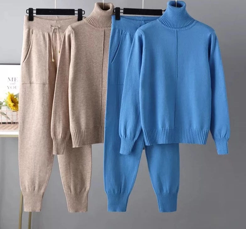 Teonclothingshop New 2 Pieces Set Women Knitted Tracksuit