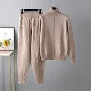 Teonclothingshop Khaki / One Size New 2 Pieces Set Women Knitted Tracksuit