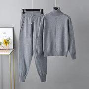 Teonclothingshop Gray / One Size New 2 Pieces Set Women Knitted Tracksuit