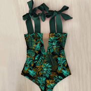 Teonclothingshop New 2023 Strappy One Piece Swimsuit Floral Print Swimwear