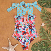 Teonclothingshop CZ19999BC / S New 2023 Strappy One Piece Swimsuit Floral Print Swimwear