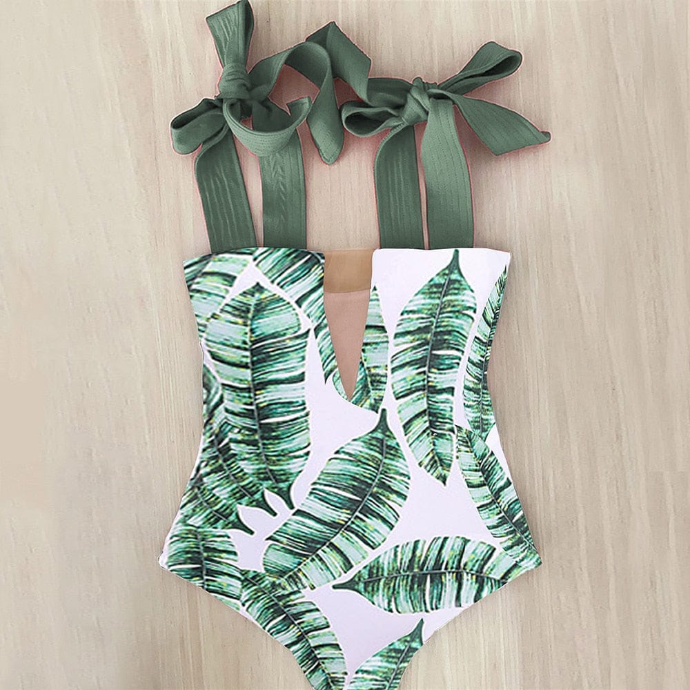 Teonclothingshop New 2023 Strappy One Piece Swimsuit Floral Print Swimwear