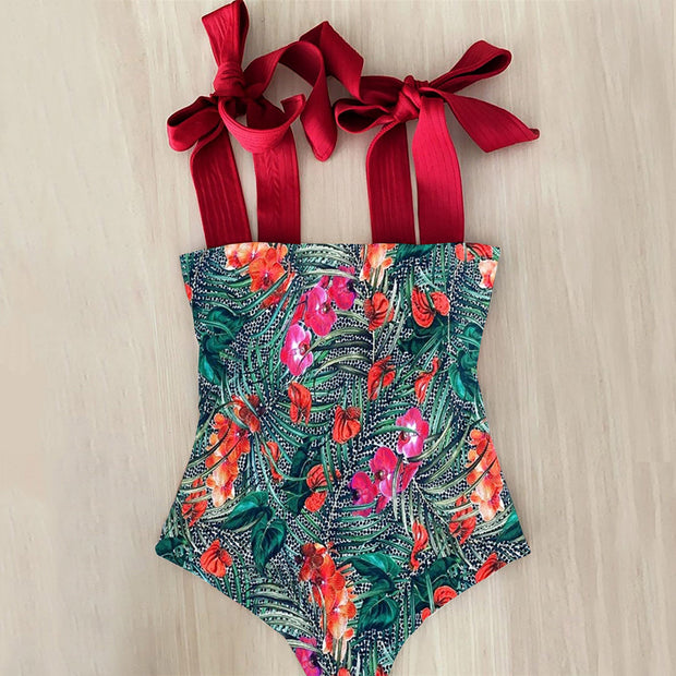 Teonclothingshop CZ19999G9 / S New 2023 Strappy One Piece Swimsuit Floral Print Swimwear