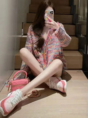 Teonclothingshop New Autumn Rainbow Color Knitted Sweater