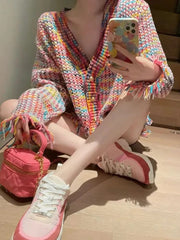 Teonclothingshop New Autumn Rainbow Color Knitted Sweater