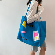 Teonclothingshop New Candy Color Large Canvas Totes For Women Cotton Bag