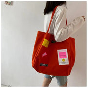 Teonclothingshop New Candy Color Large Canvas Totes For Women Cotton Bag