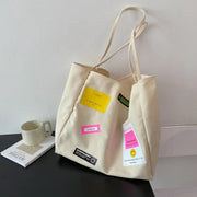 Teonclothingshop New Candy Color Large Canvas Totes For Women Cotton Bag