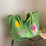 Teonclothingshop New Candy Color Large Canvas Totes For Women Cotton Bag