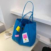 Teonclothingshop New Candy Color Large Canvas Totes For Women Cotton Bag