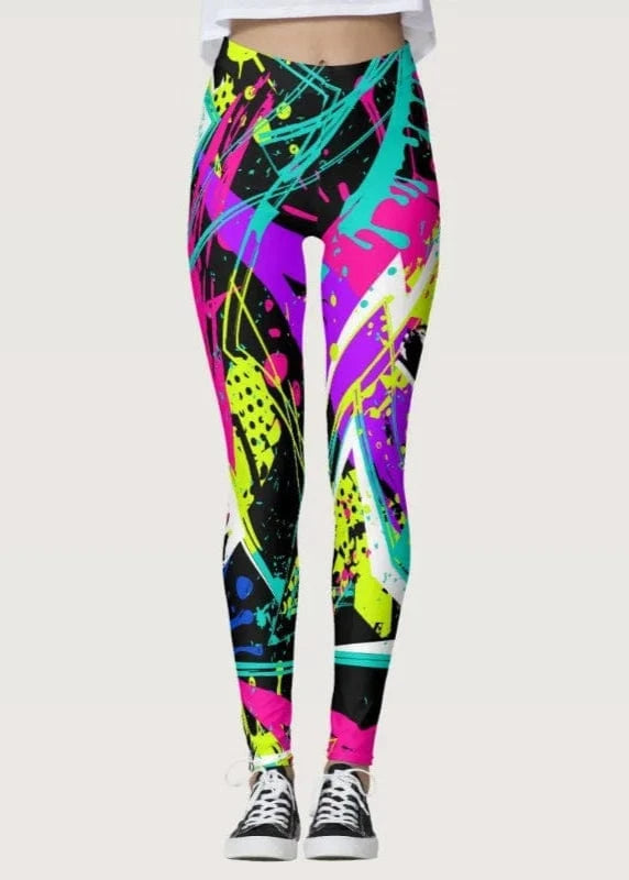 New Colorful Graffiti Printing Leggings