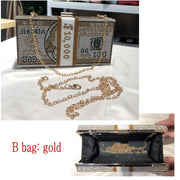 Teonclothingshop New Crystal Money USD Bags