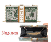 Teonclothingshop New Crystal Money USD Bags