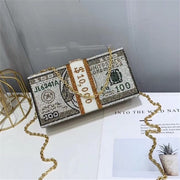 Teonclothingshop New Crystal Money USD Bags