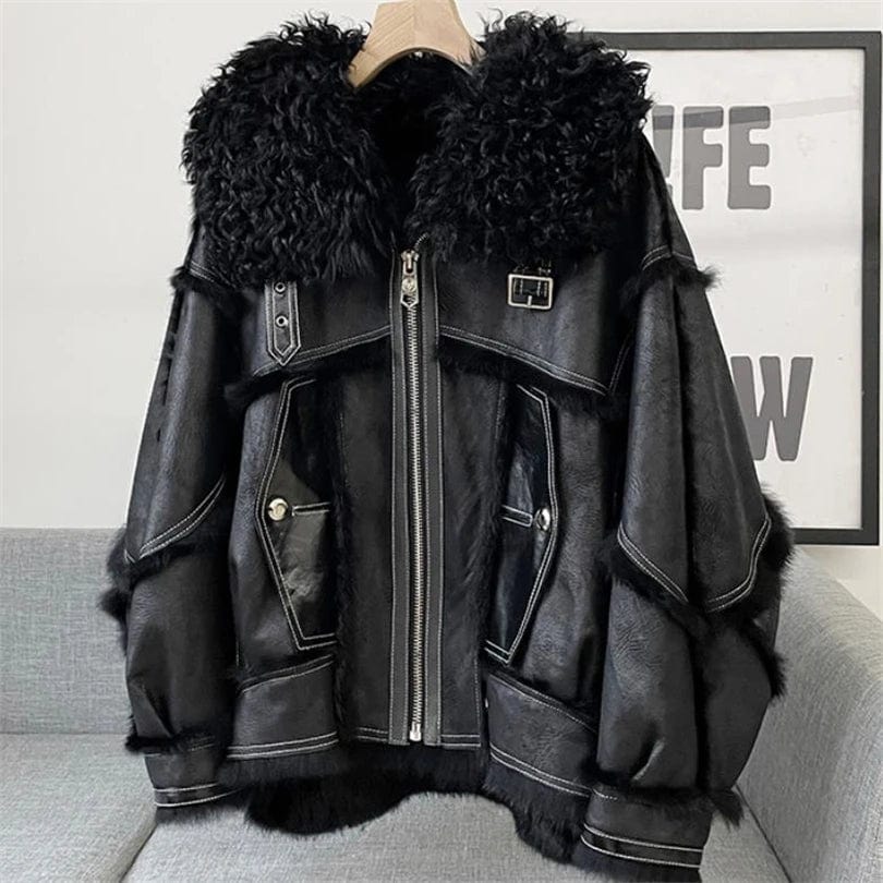 Teonclothingshop New double-faced fur coat for women, fashion short jacket