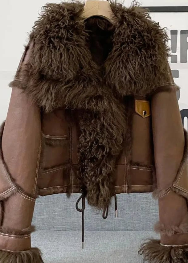 Teonclothingshop New double-faced fur coat for women, fashion short jacket