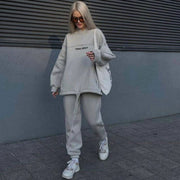 Teonclothingshop New women's casual warm tracksuit with a hood