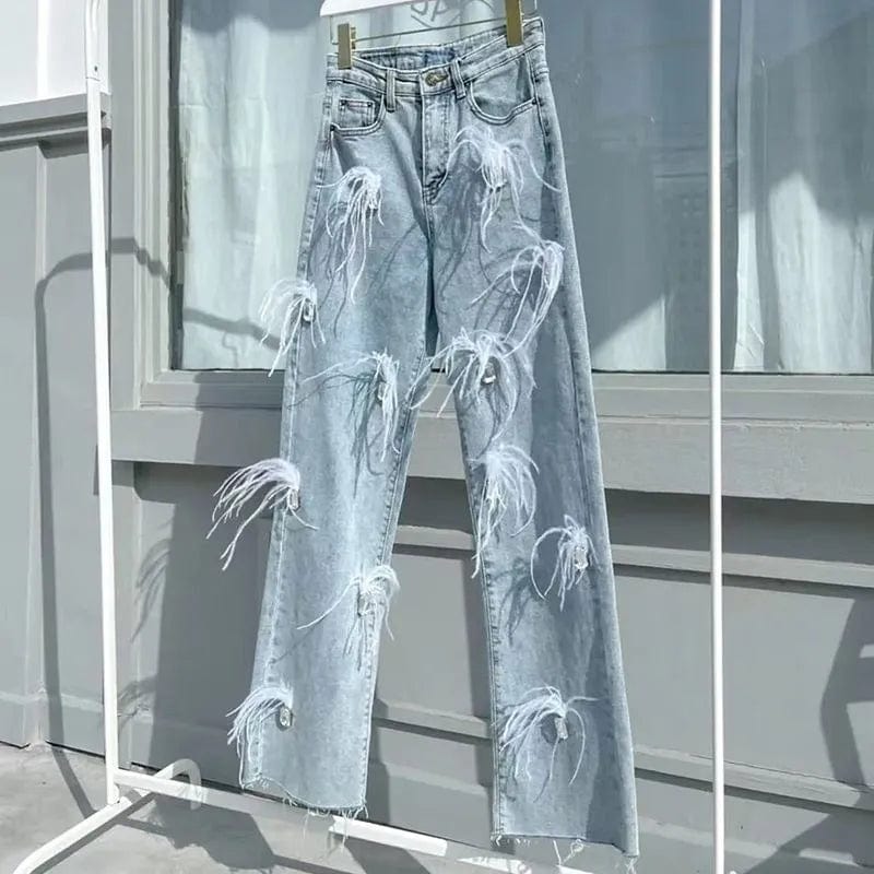 Teonclothingshop New Women's Fashionable High Waisted Jeans