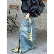 Teonclothingshop New Women's High-waisted A- line Denim Skirt