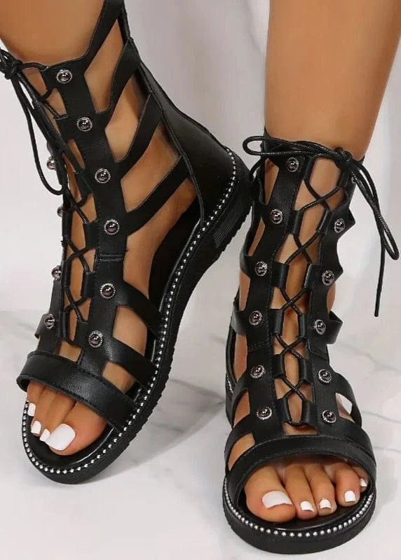 Open toe cross strap sandals women