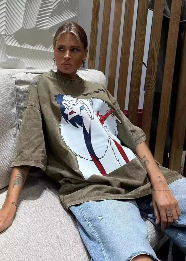 Oversized T-shirt Women Graphic Print