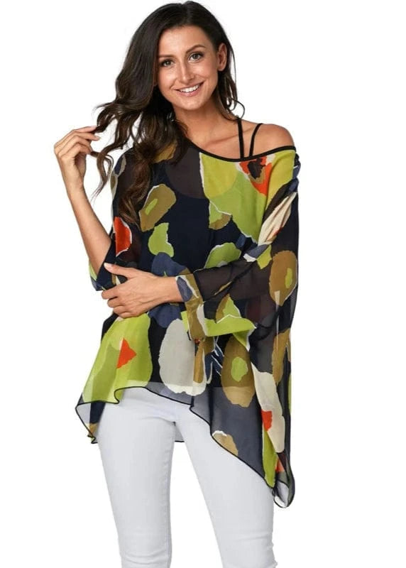 Plus Size Batwing Boho Chiffon Summer Blouse
