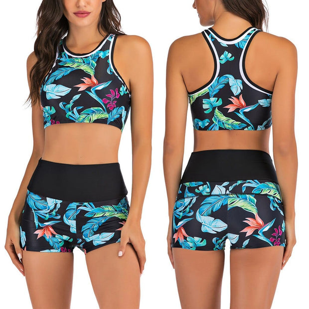 Teonclothingshop Plus Size Bikini Women's Printed Swimwear Sports Style