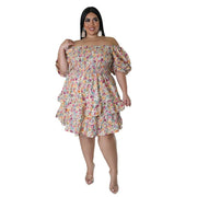 Teonclothingshop Plus Size Elegant Floral Print Women Dress