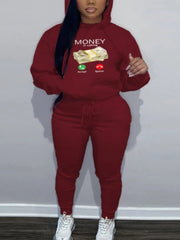 Teonclothingshop Plus Size Two Piece Sets Tracksuit with Kangaroo Pocket