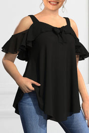 Teonclothingshop Plus Size Women's Blouse Elegant T-shirt with frills