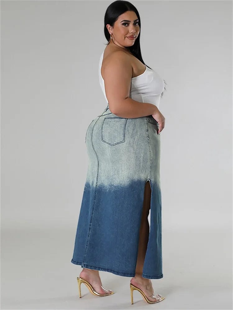 Teonclothingshop Plus size women's denim skirt