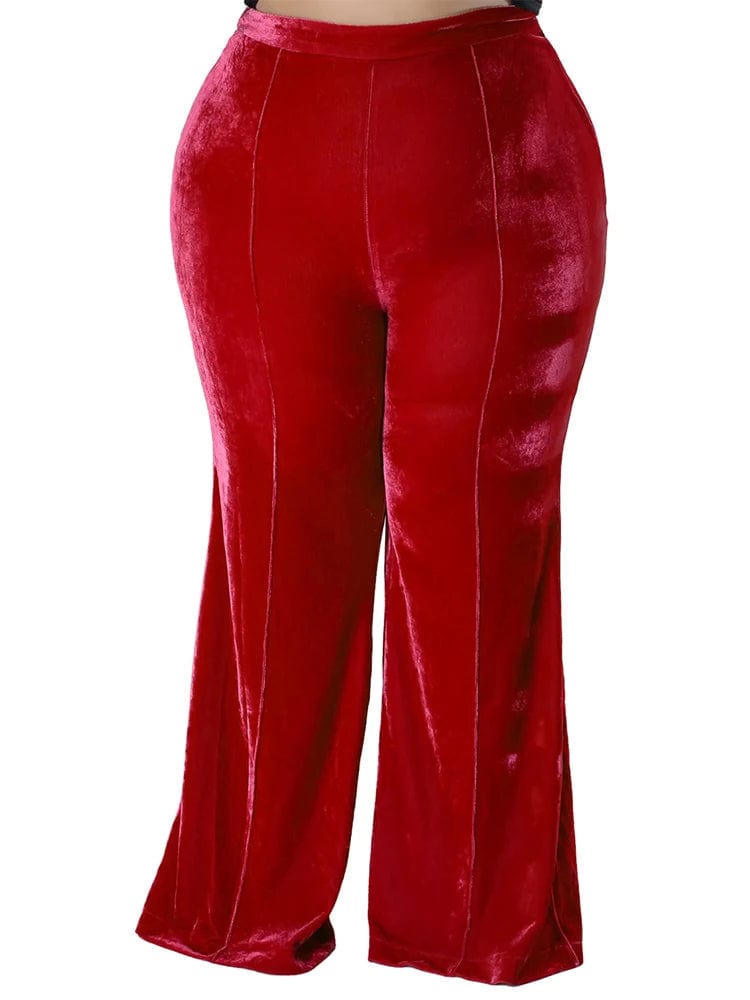 Teonclothingshop Plus Size Women's Velvet Pants