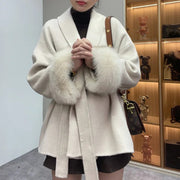 Teonclothingshop Premium double-sided woolen coat with fur