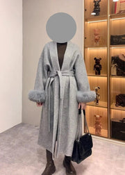 Teonclothingshop Premium double-sided woolen coat with fur