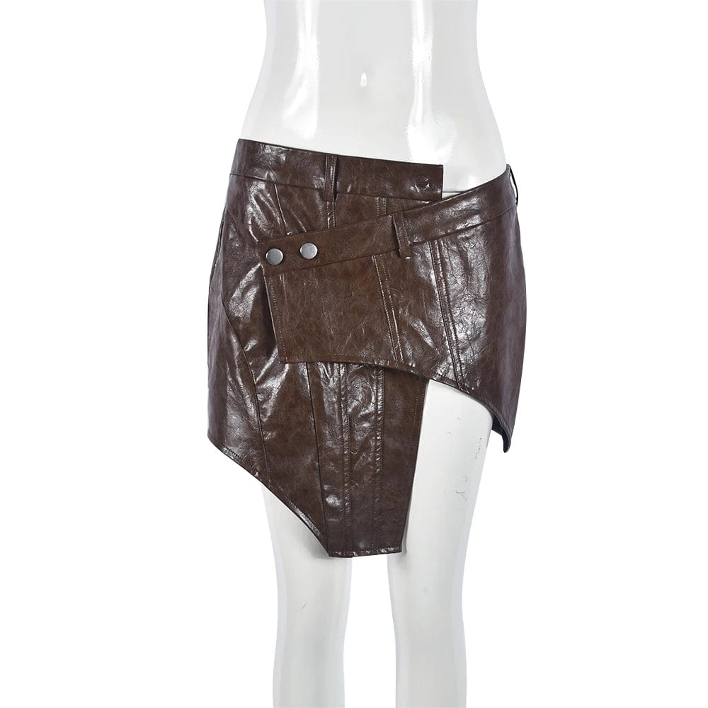 Teonclothingshop PU faux leather mini skirt for nightclub